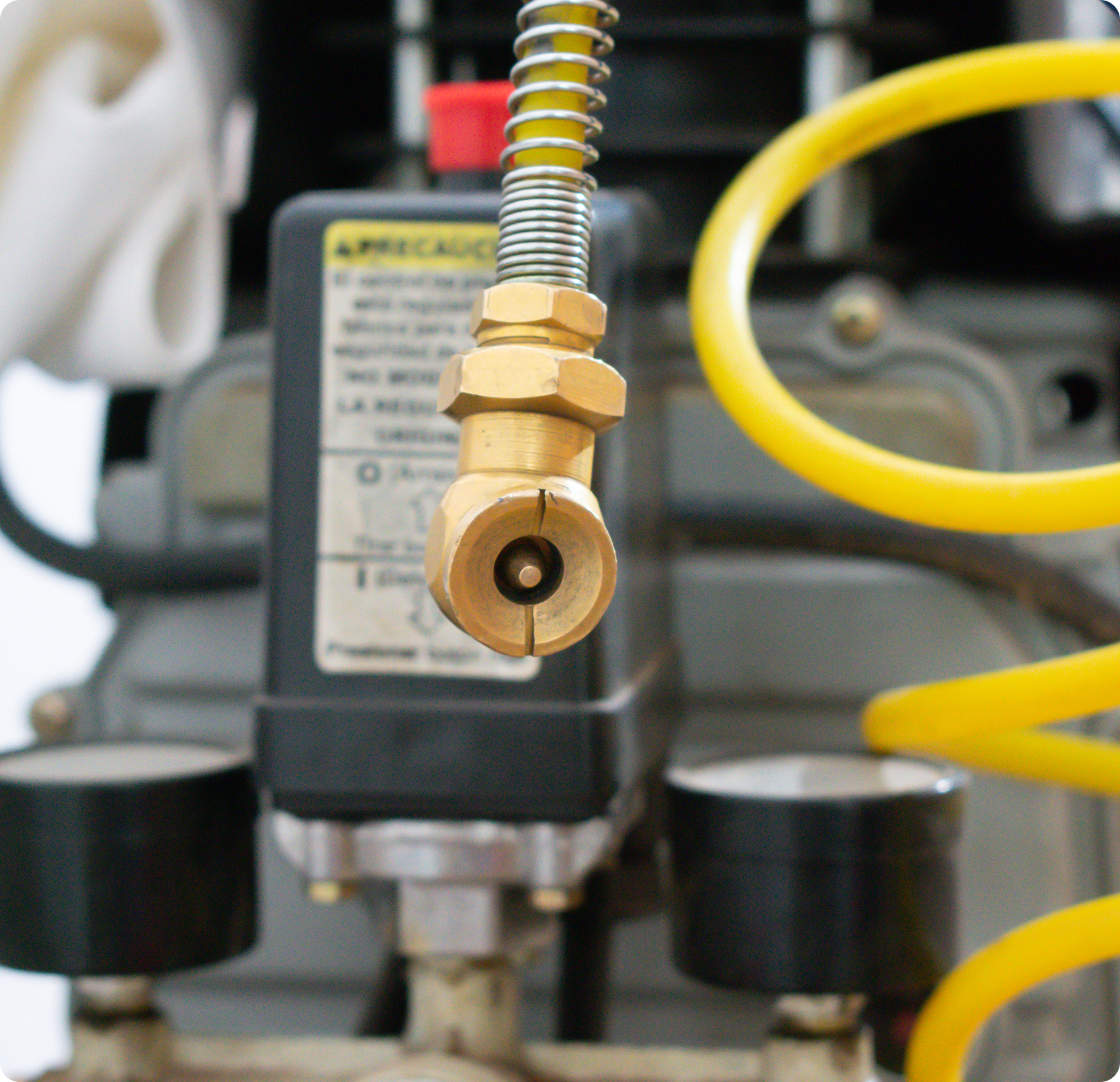 Industrial air compressor fitting detail